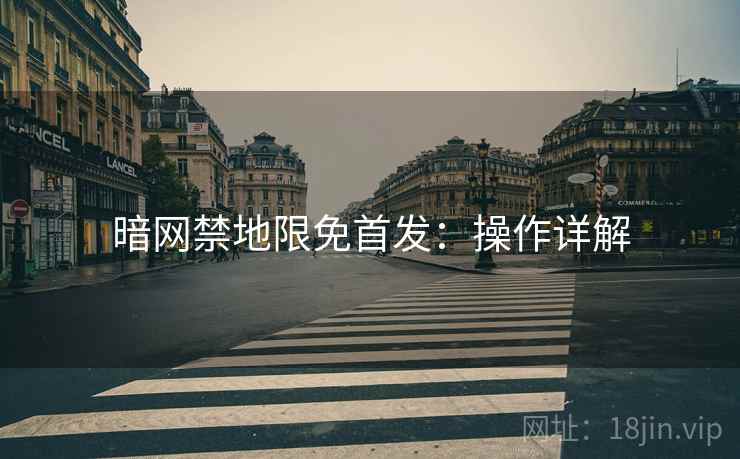 暗网禁地限免首发：操作详解